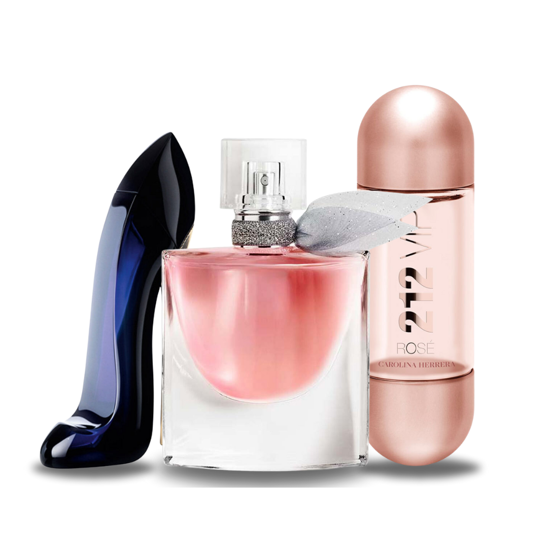 BLACK FRIDAY Combo de 3 Perfumes: Carolina Herrera GOOD GIRL, Lancôme LA VIE EST BELLE y Carolina Herrera 212 VIP ROSÉ - 100ml
