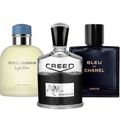 BLACK FRIDAY Combo de 3 Perfumes: Bleu de Chanel, Creed Aventus y Light Blue - 100ml